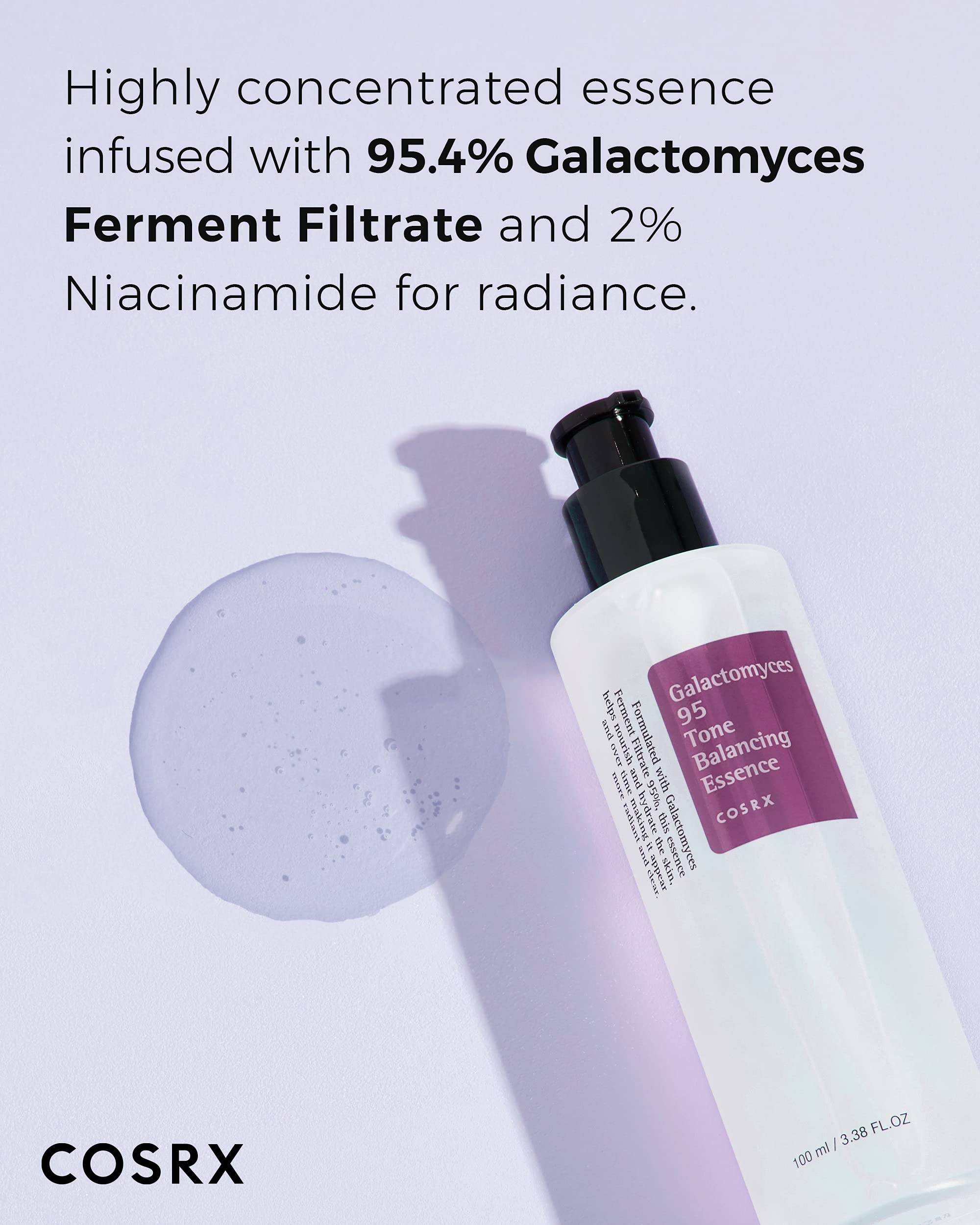 COSRX Galactomyces 95 Tónico, textura ligera que penetra rápido y aporta radiancia diaria.