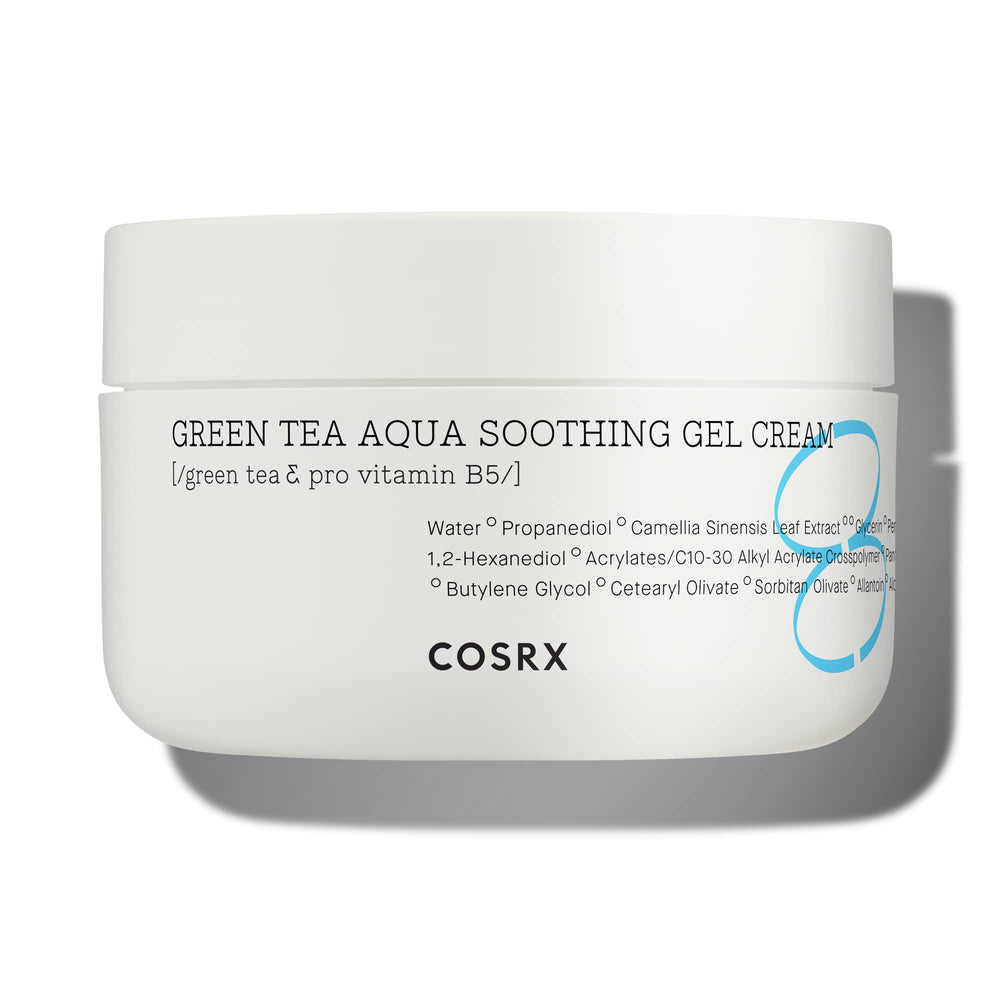 COSRX Hydrium gel crema té verde, textura ligera para absorción rápida.
