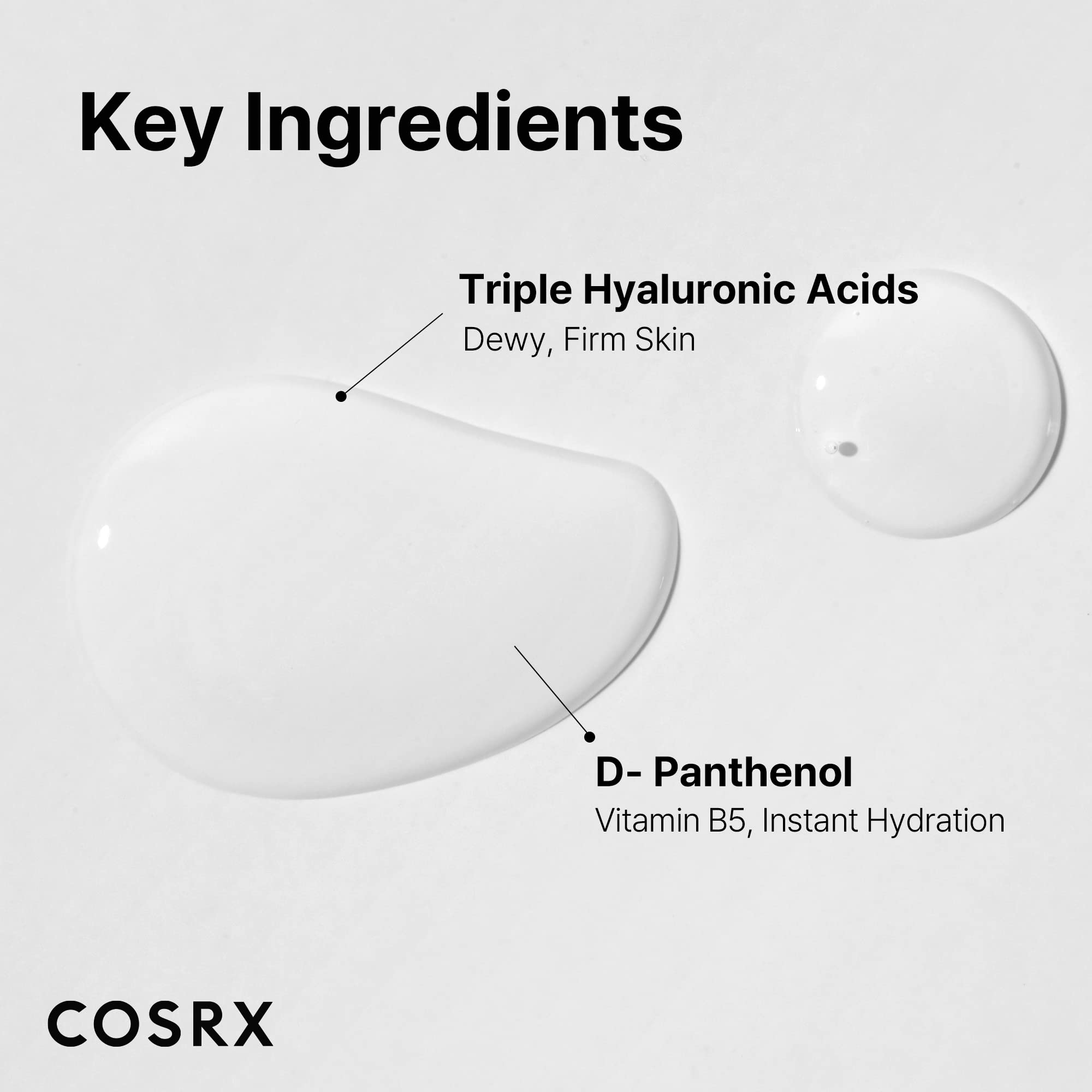 Aplicación suave con COSRX Hydrium en la piel para refuerzo de hidratación