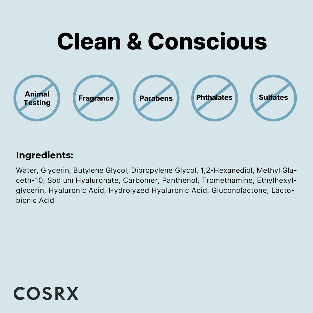 COSRX Hydrium en caja, presentación lista para almacenar o regalar