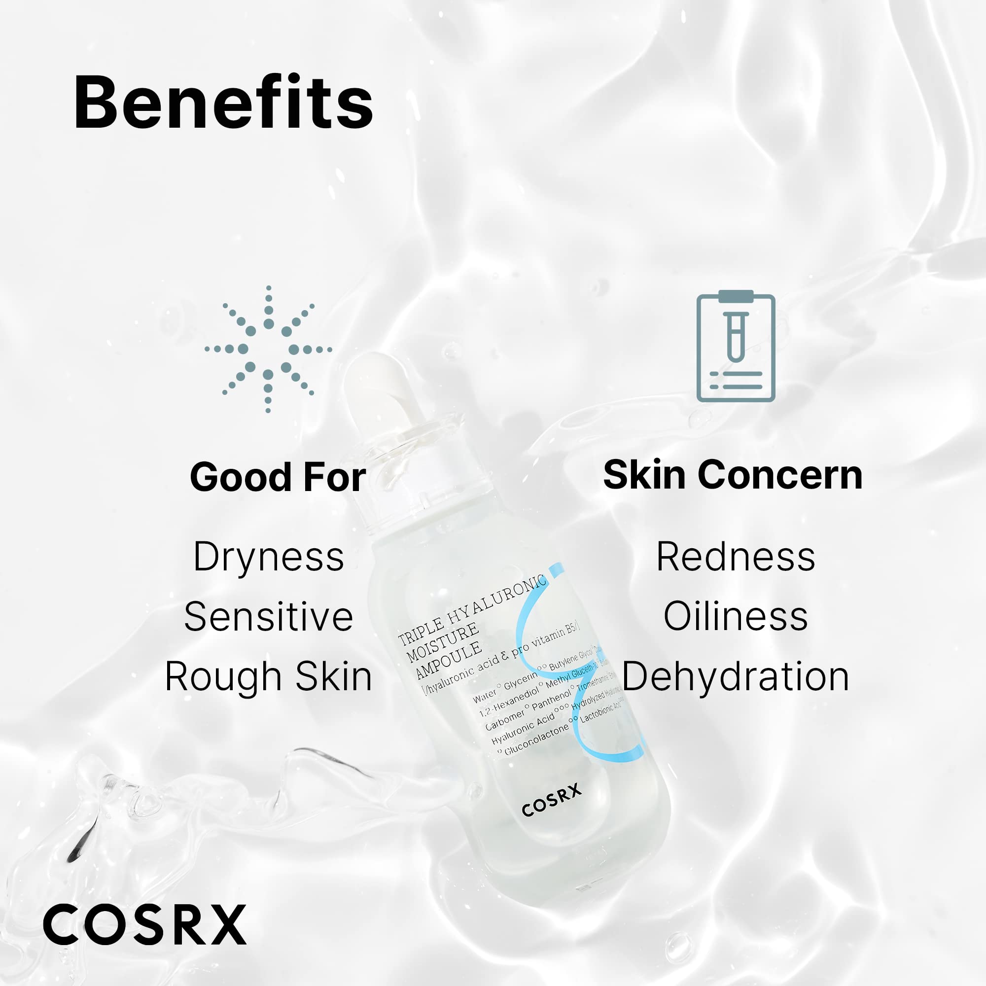 COSRX Hydrium, etiqueta limpia y dermatológicamente probado para piel sensible