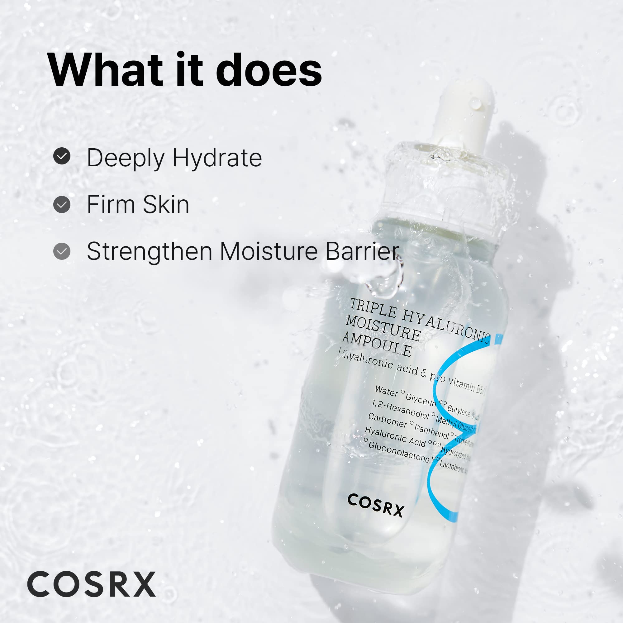 COSRX Hydrium, textura ligera tipo agua, se absorbe rápido y deja piel suave