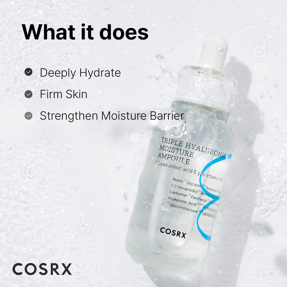 COSRX Hydrium, textura ligera tipo agua, se absorbe rápido y deja piel suave
