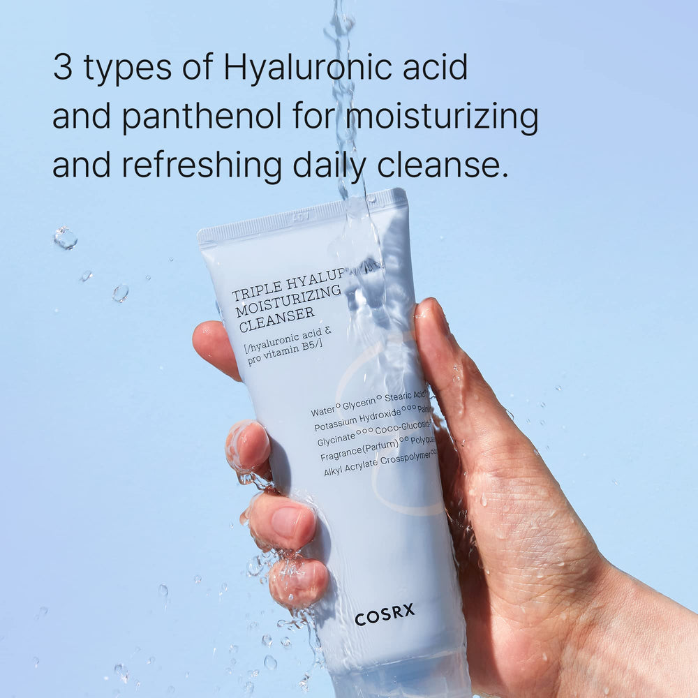 COSRX Hydrium limpiador con espuma cremosa que limpia sin irritar.