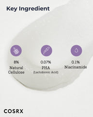 COSRX Low pH Good Night Soft Peeling Gel con soja y arroz fermentados como ingredientes clave