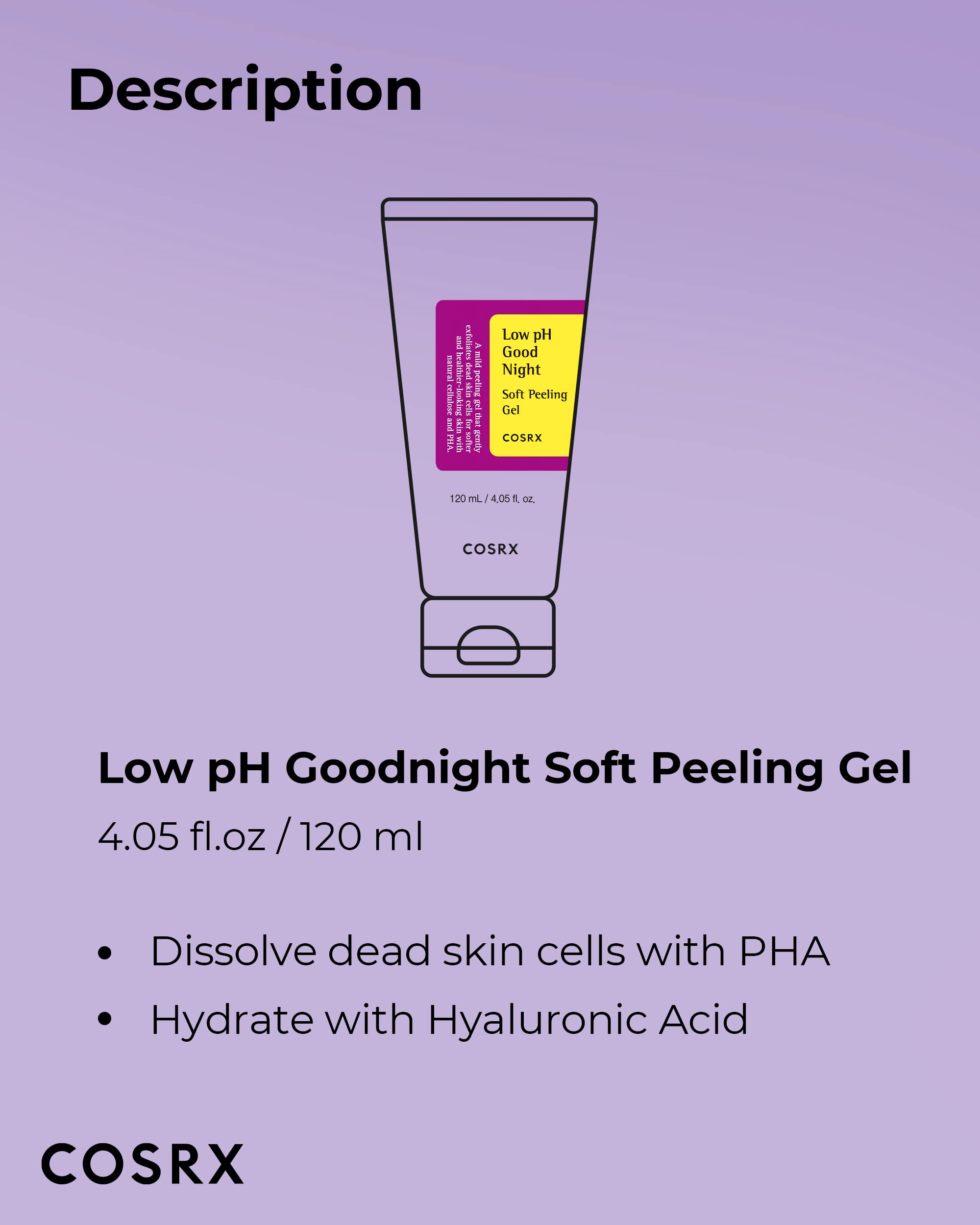 COSRX Low pH Good Night Soft Peeling Gel piel suave tras exfoliación