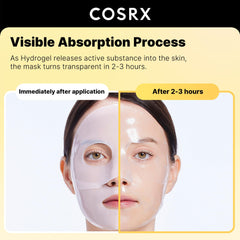 COSRX mascarilla hidrogel transparente para piel radiante tipo cristal.