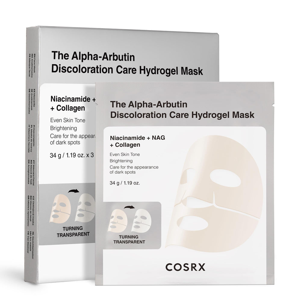 COSRX mascarilla hidrogel Alpha-Arbutin para discoloración, tono más uniforme