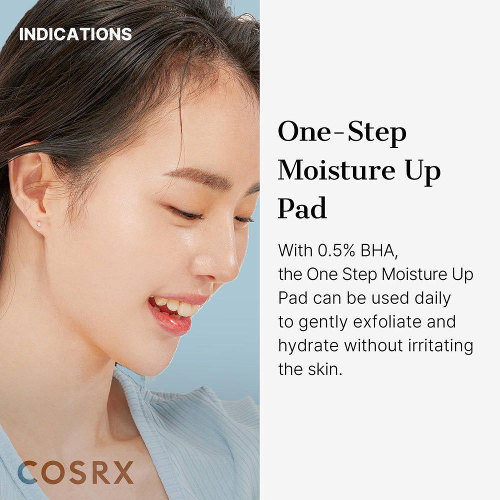 COSRX Moisture Up Pads closeup shows gentle exfoliation texture for sensitive skin.