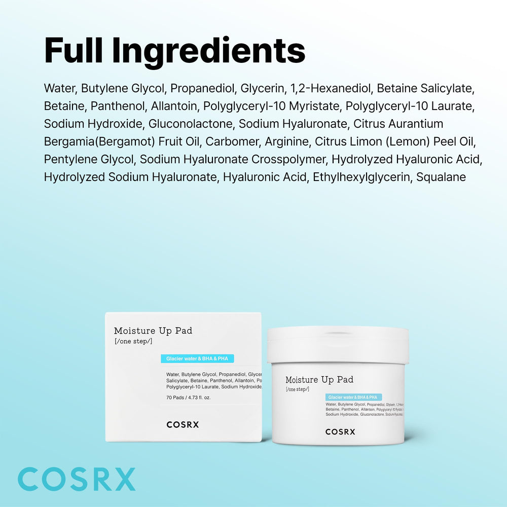 COSRX Moisture Up Pads after-use routine for daily skincare ritual.