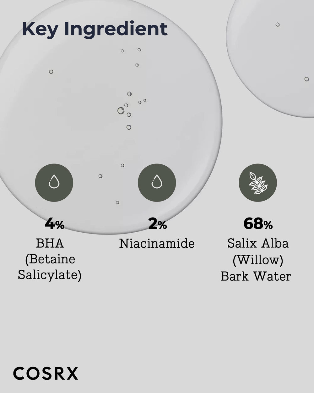 COSRX Niacinamide + BHA toner liquid closeup reveals smooth texture