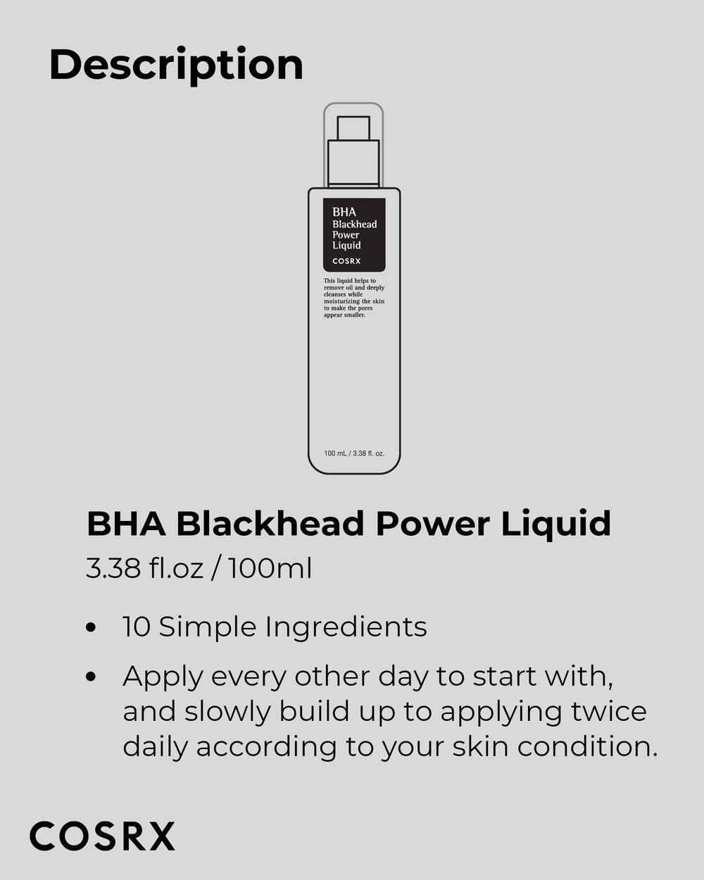COSRX Niacinamide + BHA toner packaging in eco-friendly display