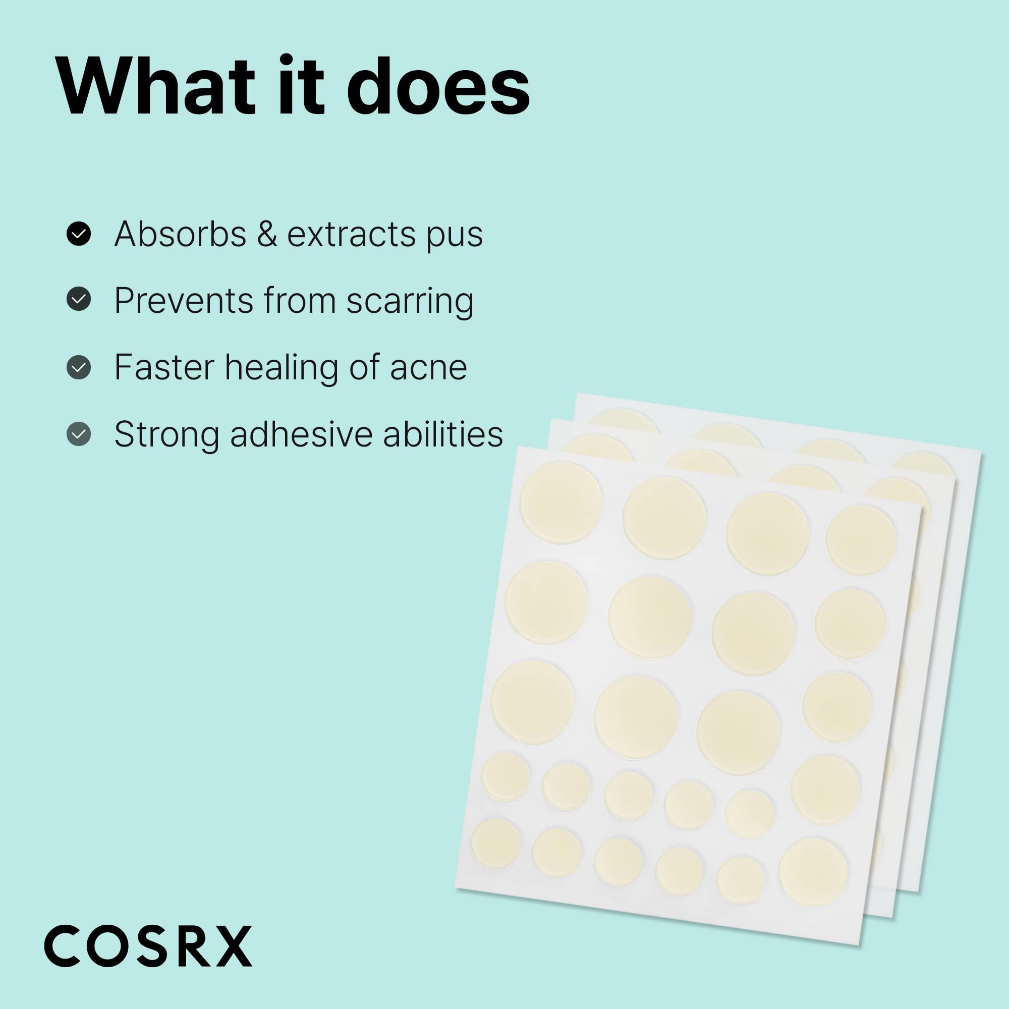 COSRX parche acne original, amigable con la piel para cuidado constante.