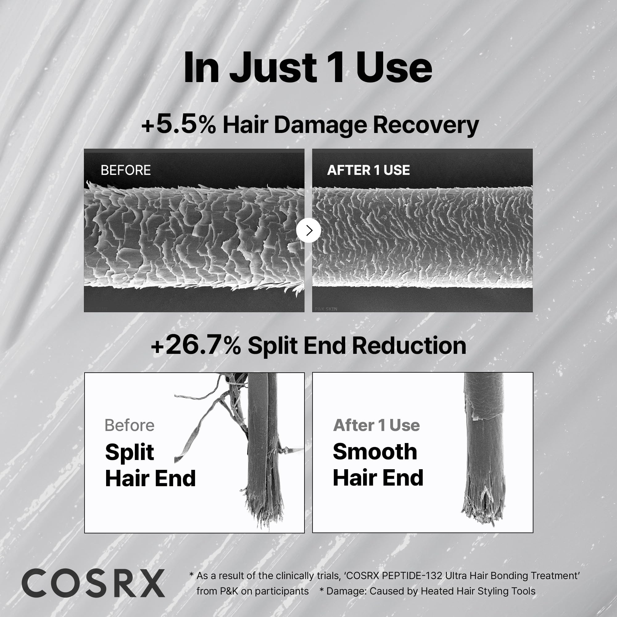 COSRX Peptide-132 hidratación-profundidad: mejora la elasticidad del cabello seco.