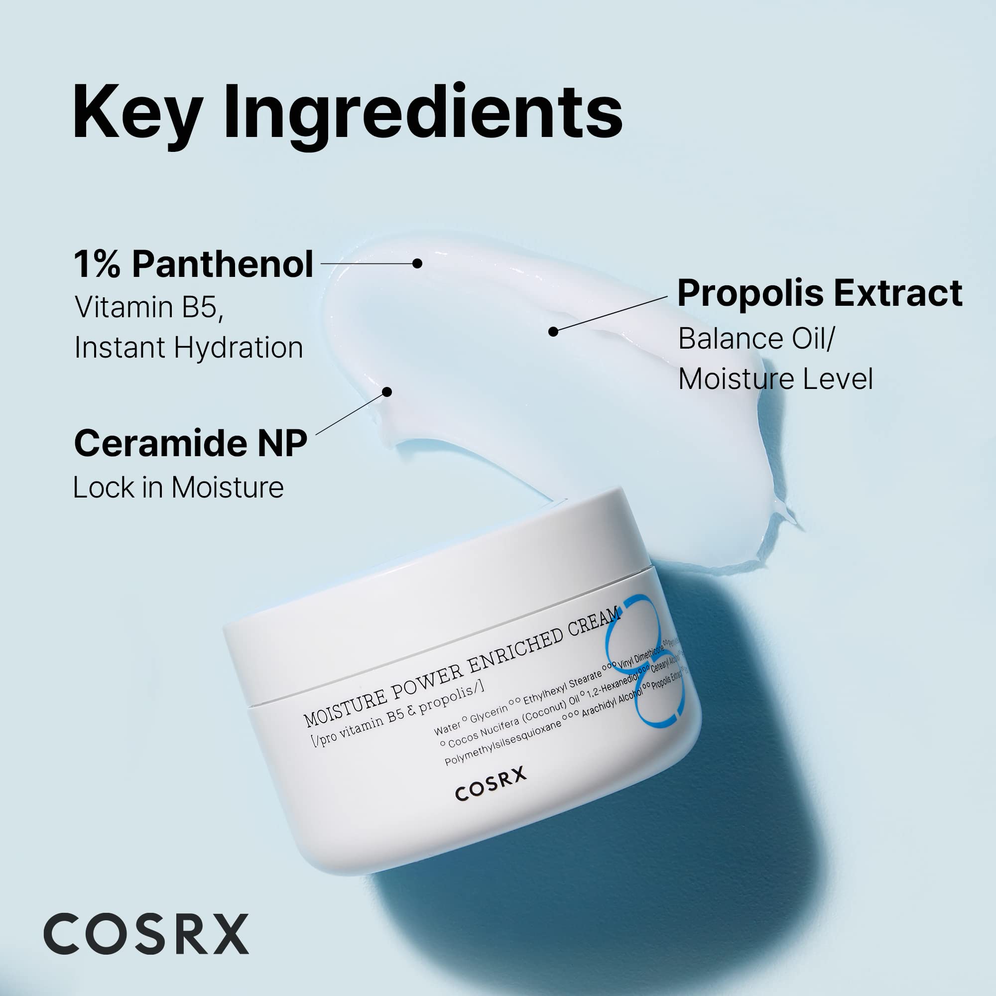 CosRX propóleo y ceramidas, ingredientes clave para proteger la piel.