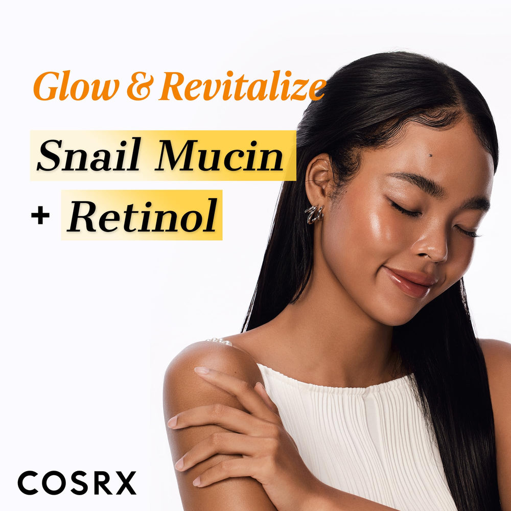 COSRX Retinol 0.1% Cream label close-up for controlled use and glow