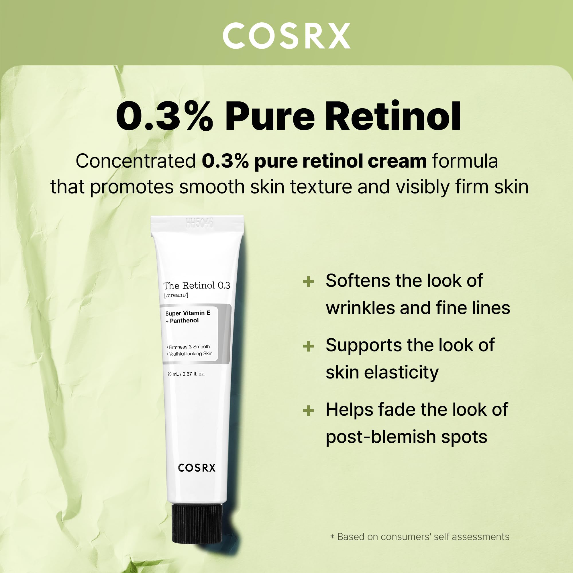 COSRX Retinol 0.3% crema con aplicador para dosificación precisa.