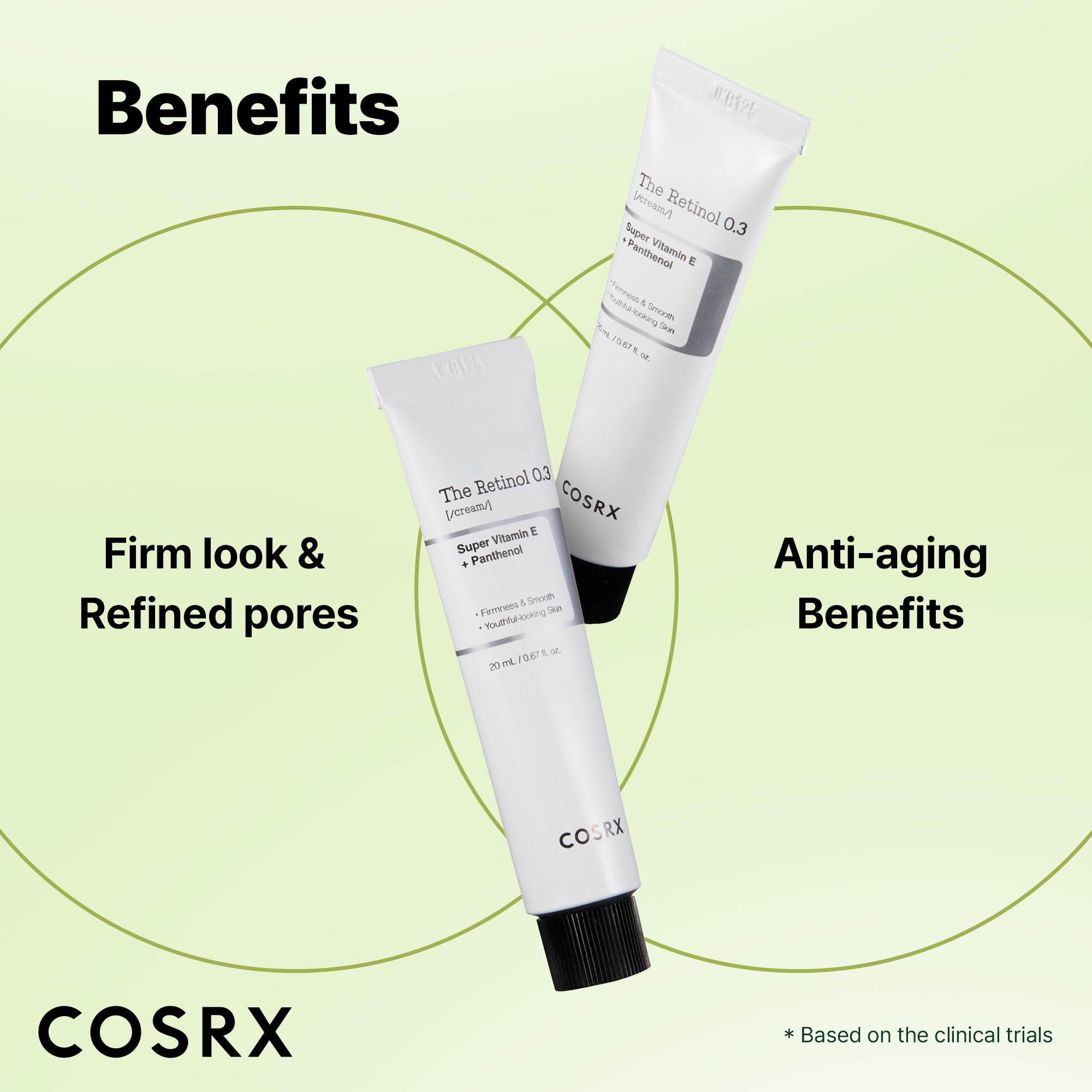 COSRX Retinol 0.3% crema, textura cremosa lista para uso diario.