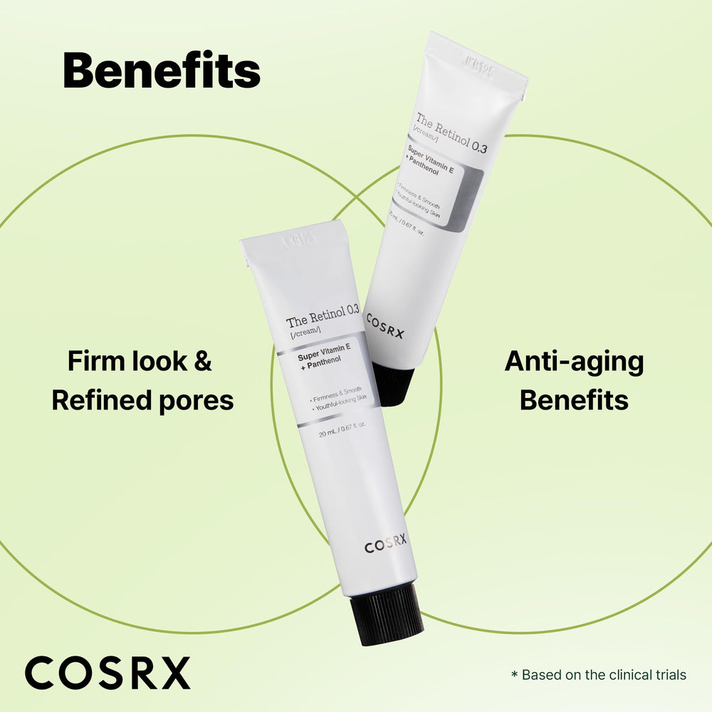 COSRX Retinol 0.3% crema, textura cremosa lista para uso diario.