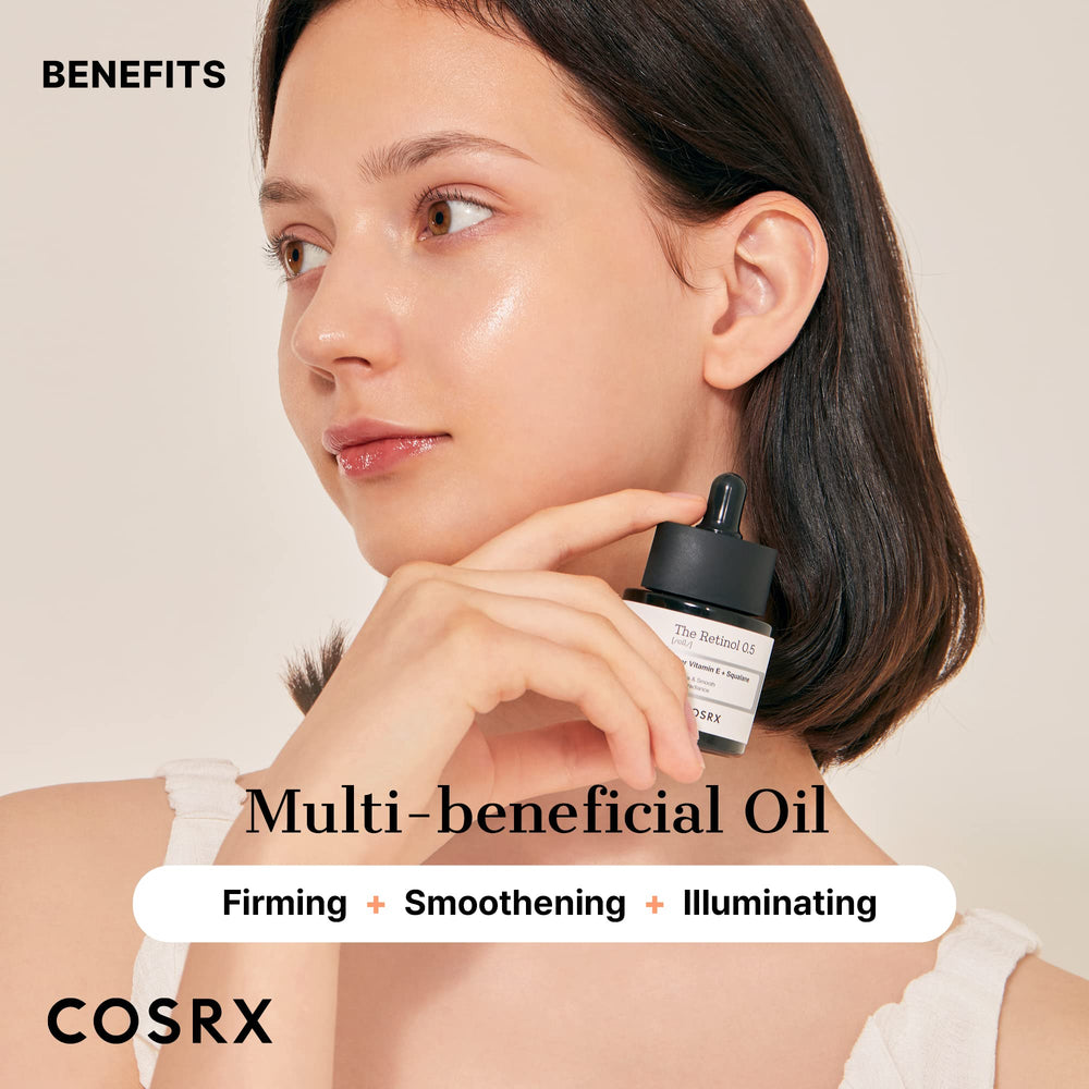 Cosrx Retinol 0,5% aceite favorece elasticidad y luminosidad en el rostro.
