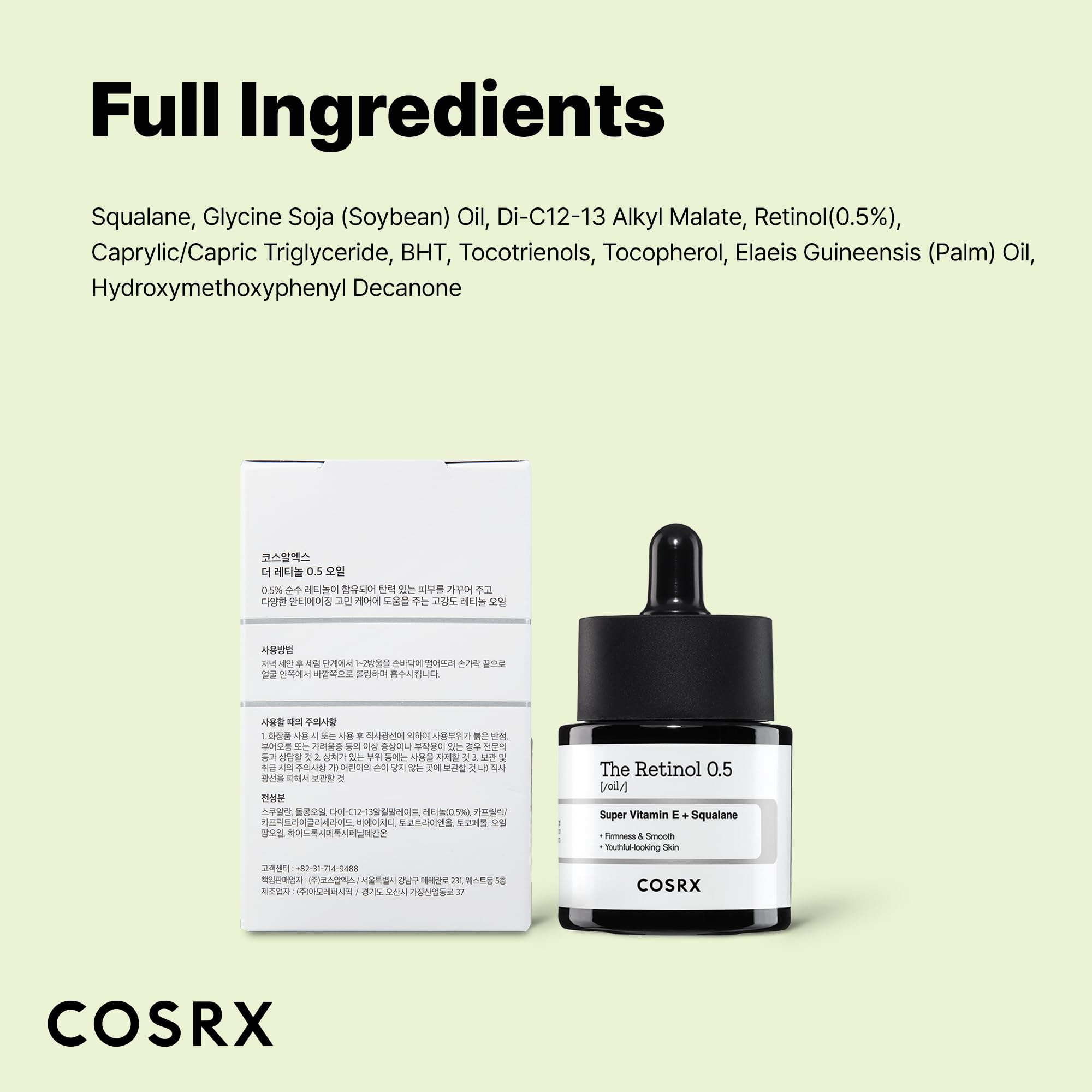 Ritual de cuidado con Cosrx Retinol 0,5% aceite para piel más firme.