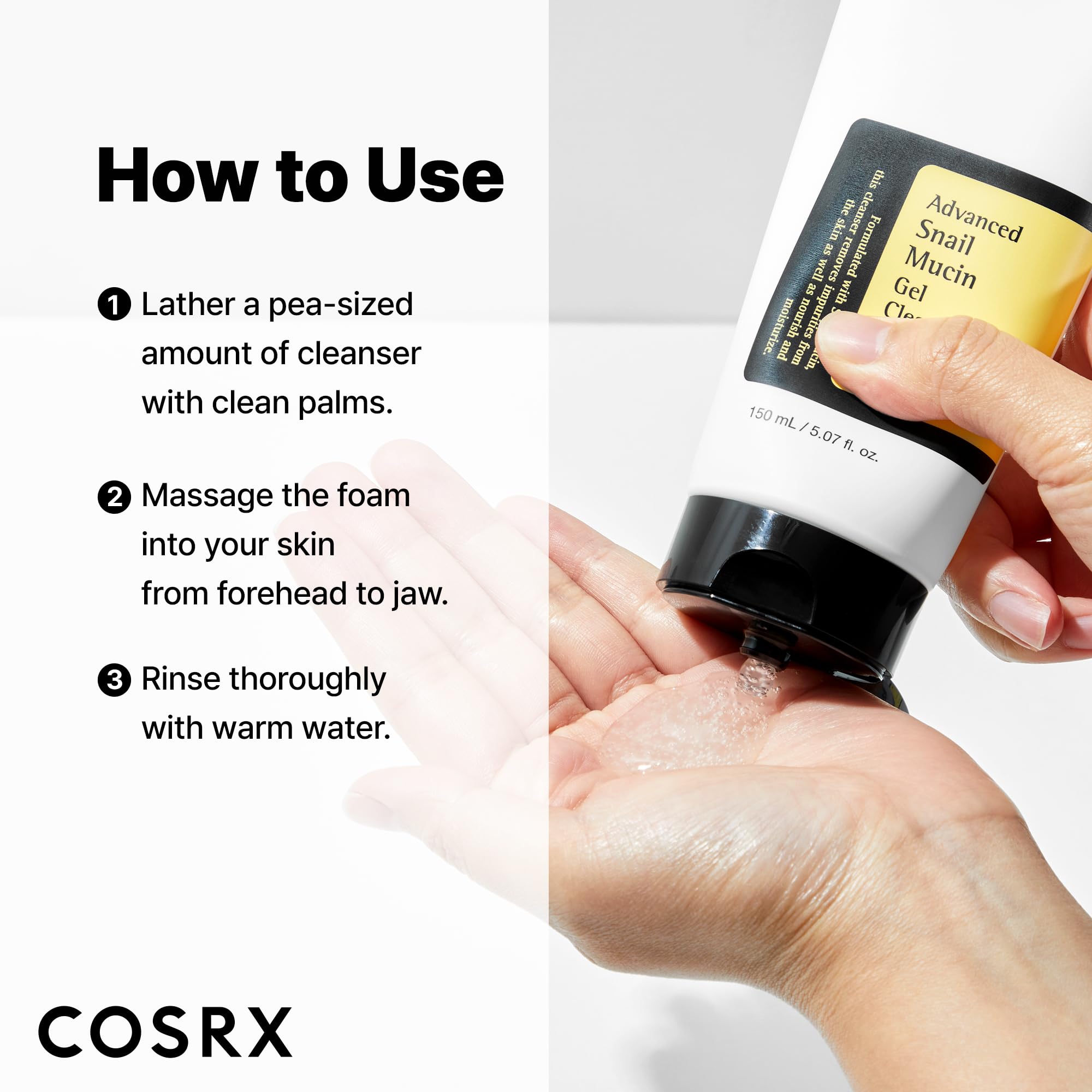 COSRX sin parabenos, sin sulfatos y sin ftalatos para cuidado diario.