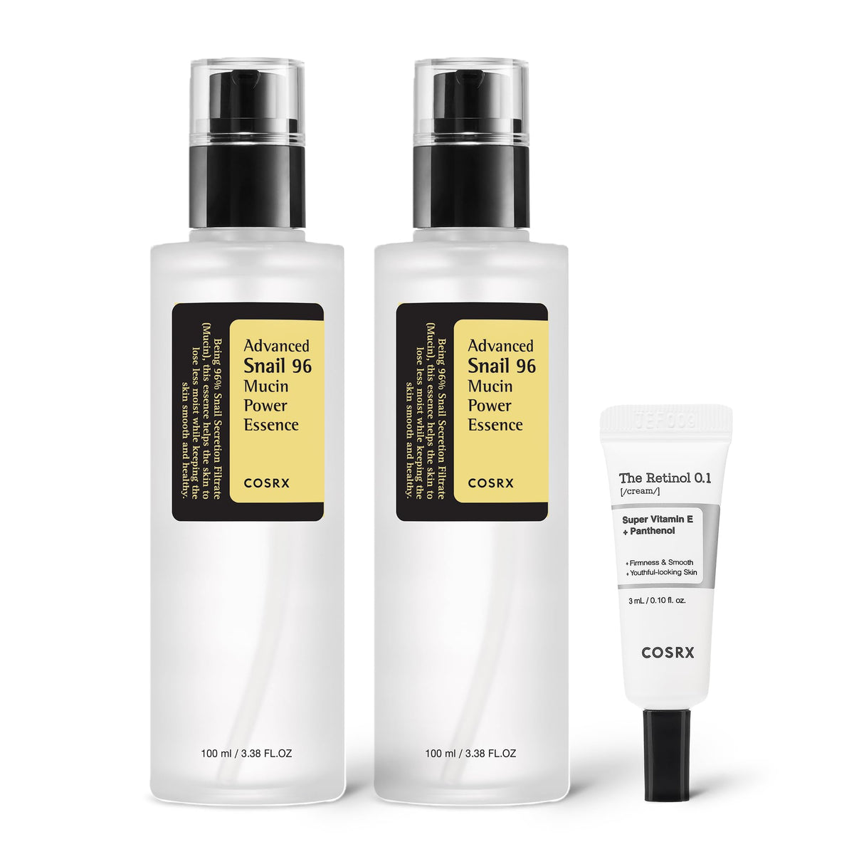COSRX Snail 96% Mucin Essence bottle two pack for deep hydration and radiant skin
