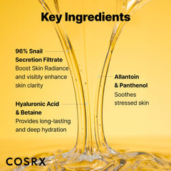 COSRX Snail Mucin essence swirl on skin for dewy glow