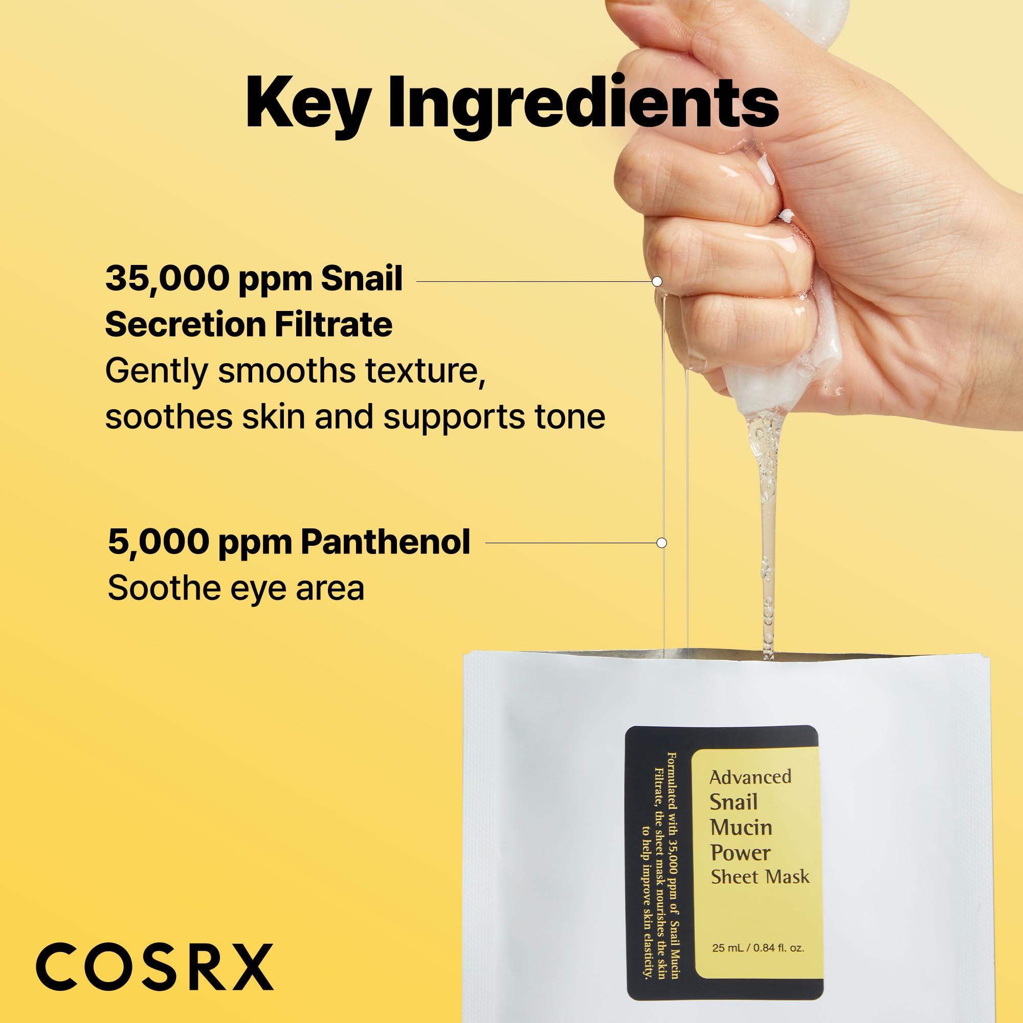 COSRX Snail Mucin Sheet Mask application demonstrating soothing hydration