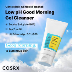 COSRX textura de gel ligero para uso diario en rostro.