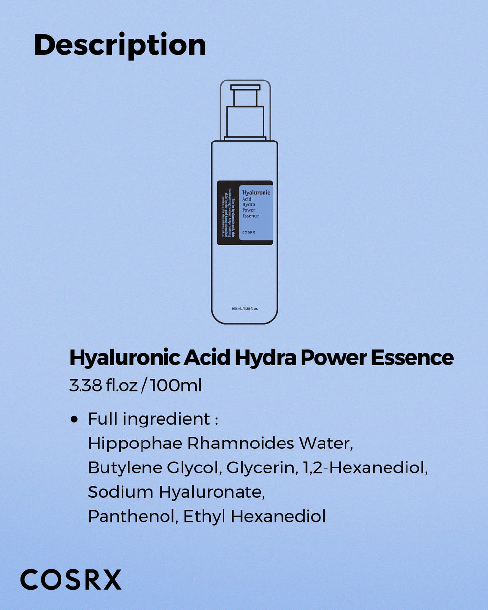 COSRX tonico hialuronico, parte de un cuidado de belleza limpio y dermatológicamente probado.