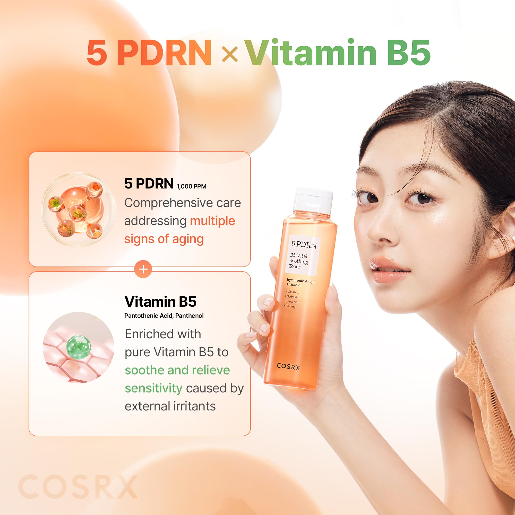 COSRX Tonico 5PDRN B5 textura ligera que se absorbe sin grasa.