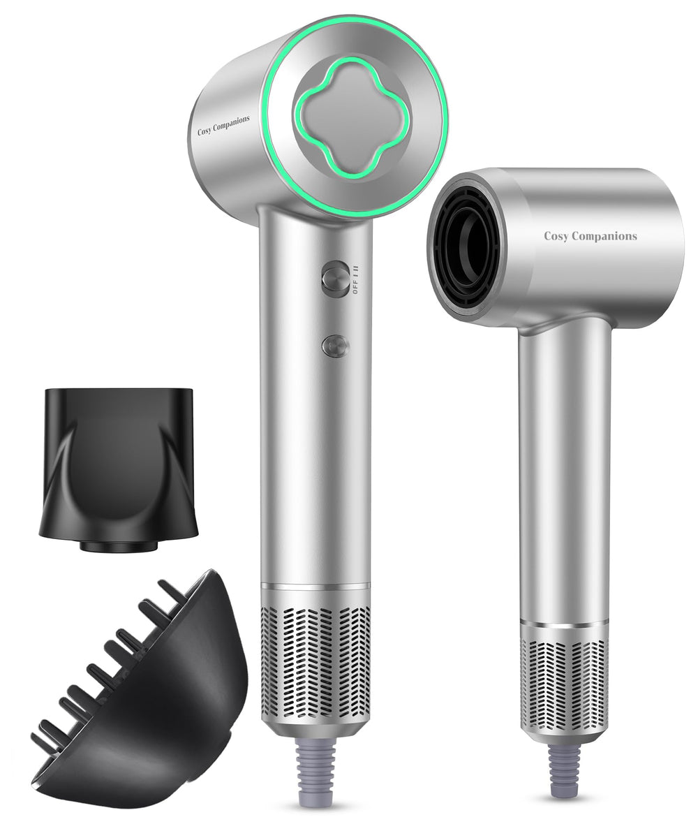 Cosy Companions high-speed ionic hair dryer front view for fast drying and even heat.