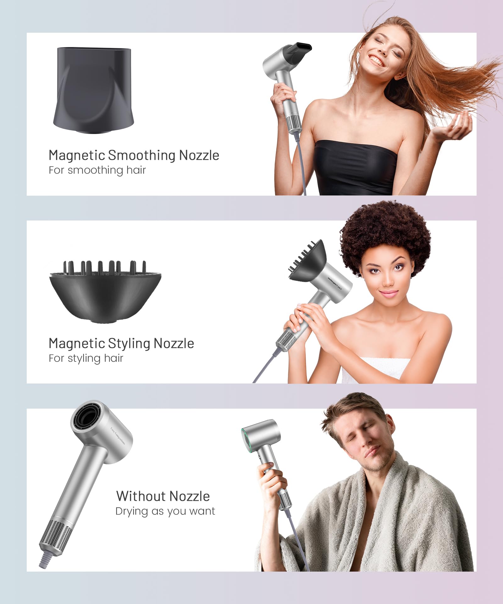 Cosy Companions high-speed ionic hair dryer packaging and accessories included.