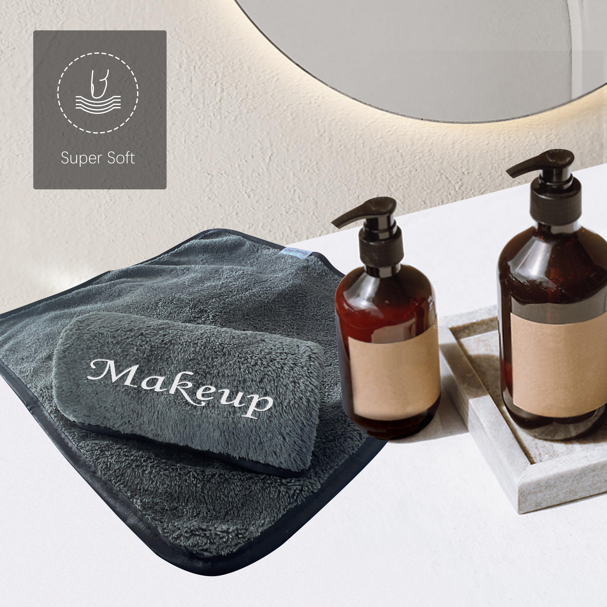 Cosy Family toallas microfibra con bordado Maquillaje para un toque elegante