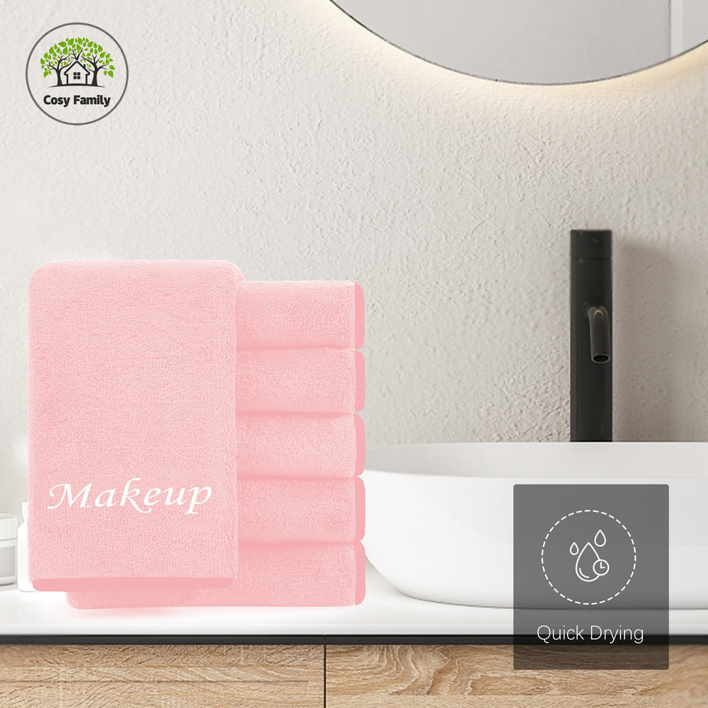 Cosy Family: toallitas faciales de microfibra rosa protegen toallas.