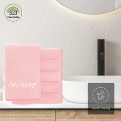 Cosy Family: toallitas faciales de microfibra rosa protegen toallas.