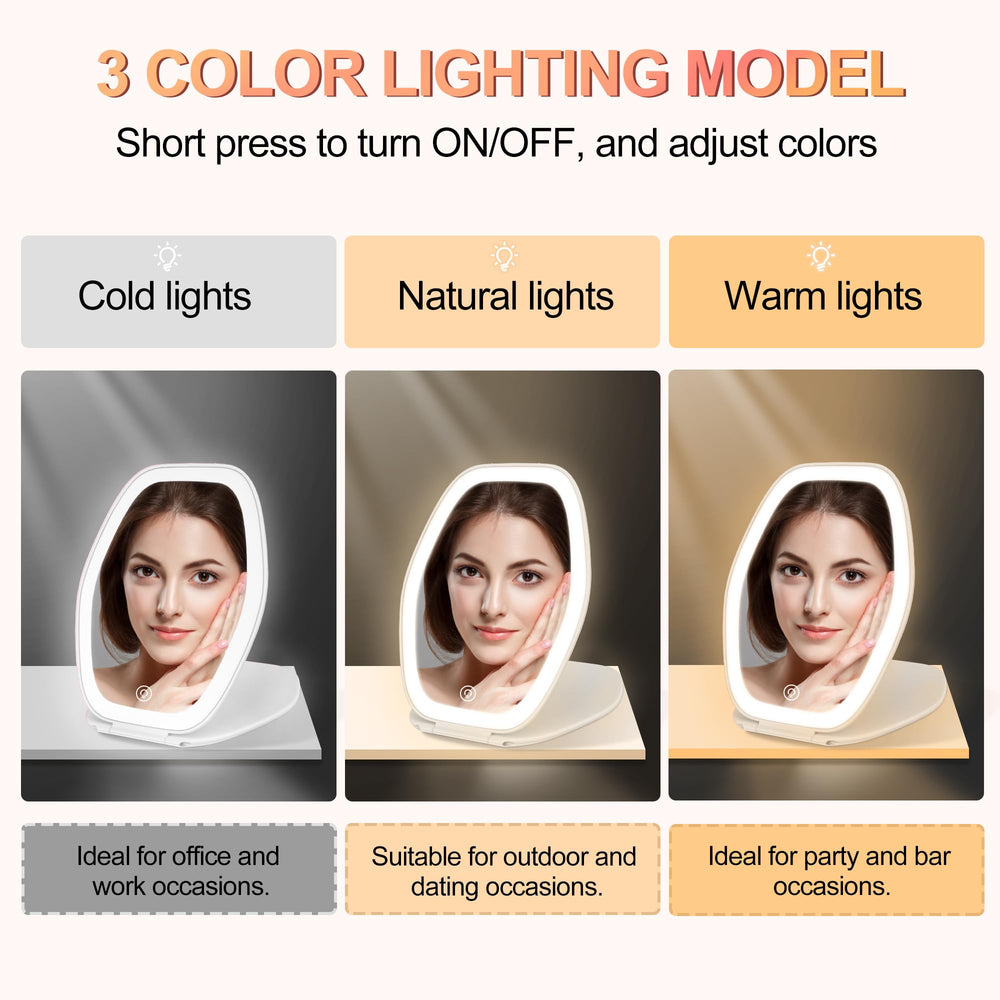 COSYGLOW 3-color lighting highlights cold, natural, and warm tones for accurate makeup