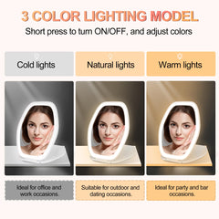 COSYGLOW 3-color lighting highlights cold, natural, and warm tones for accurate makeup