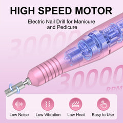 COSYGLOW 30,000 RPM dial demonstrates precise speed control for shaping nails.