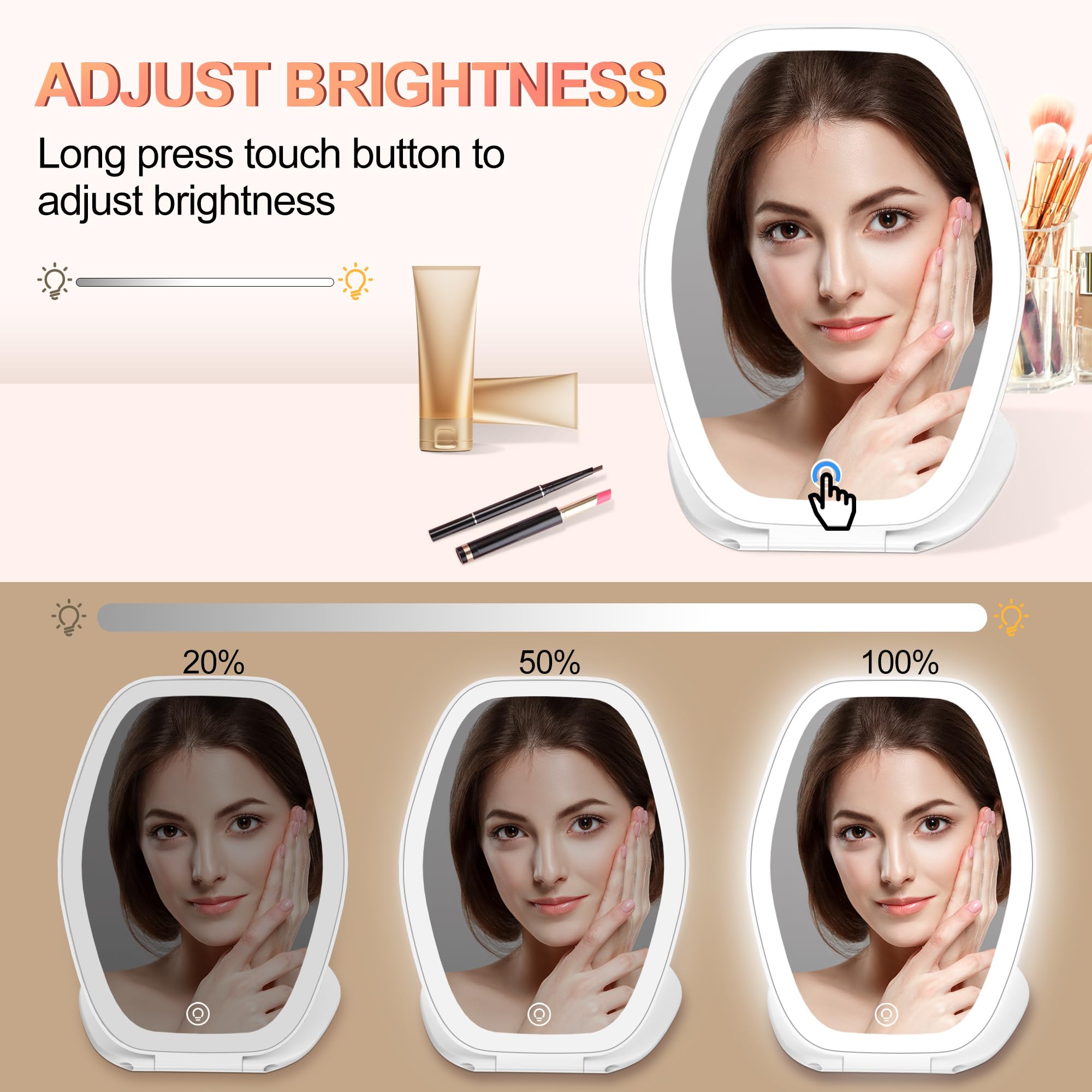 COSYGLOW compact design fits a purse for quick makeup anywhere