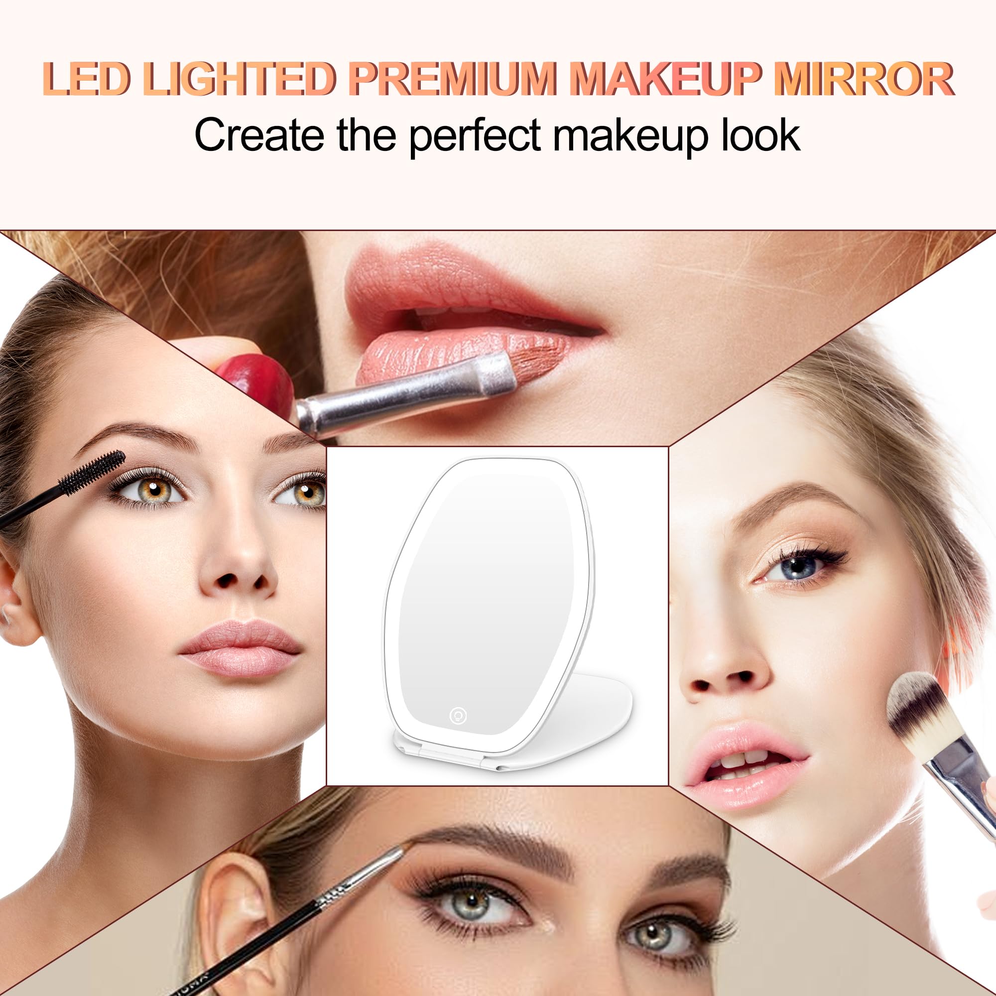 COSYGLOW foldable vanity mirror for desk or travel setups