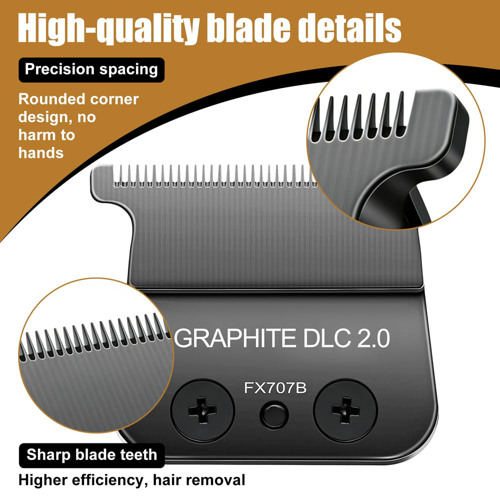 COSYONALL DLC 2.0 blade shown compatible with BaByliss Barberology FX787 outlining trimmers.