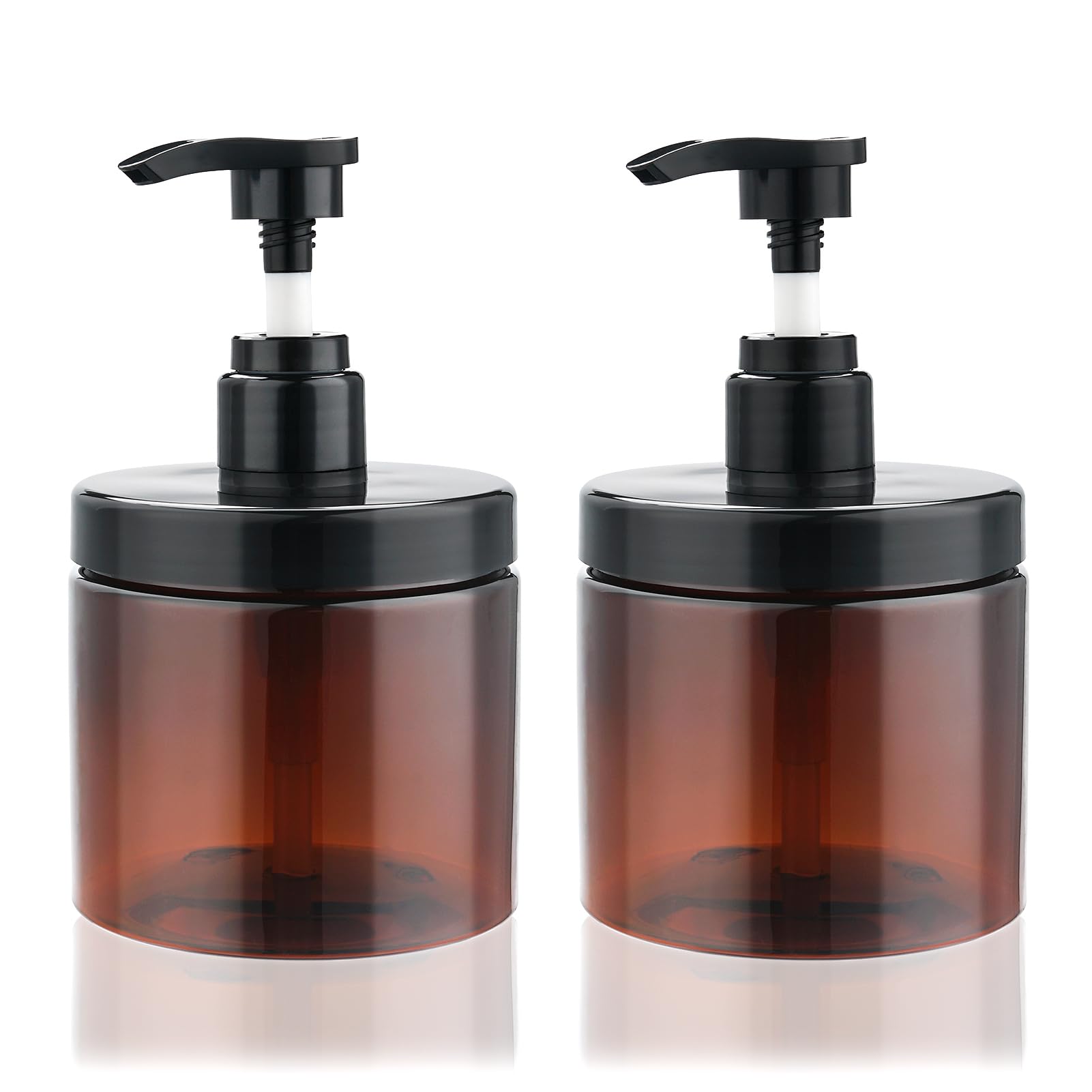 Cosywell brown pump bottle with a wide mouth for easy filling and refilling