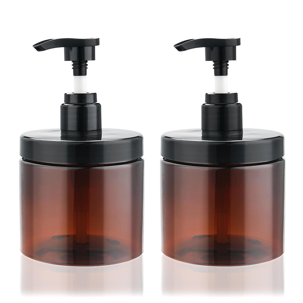 Cosywell brown pump bottle with a wide mouth for easy filling and refilling