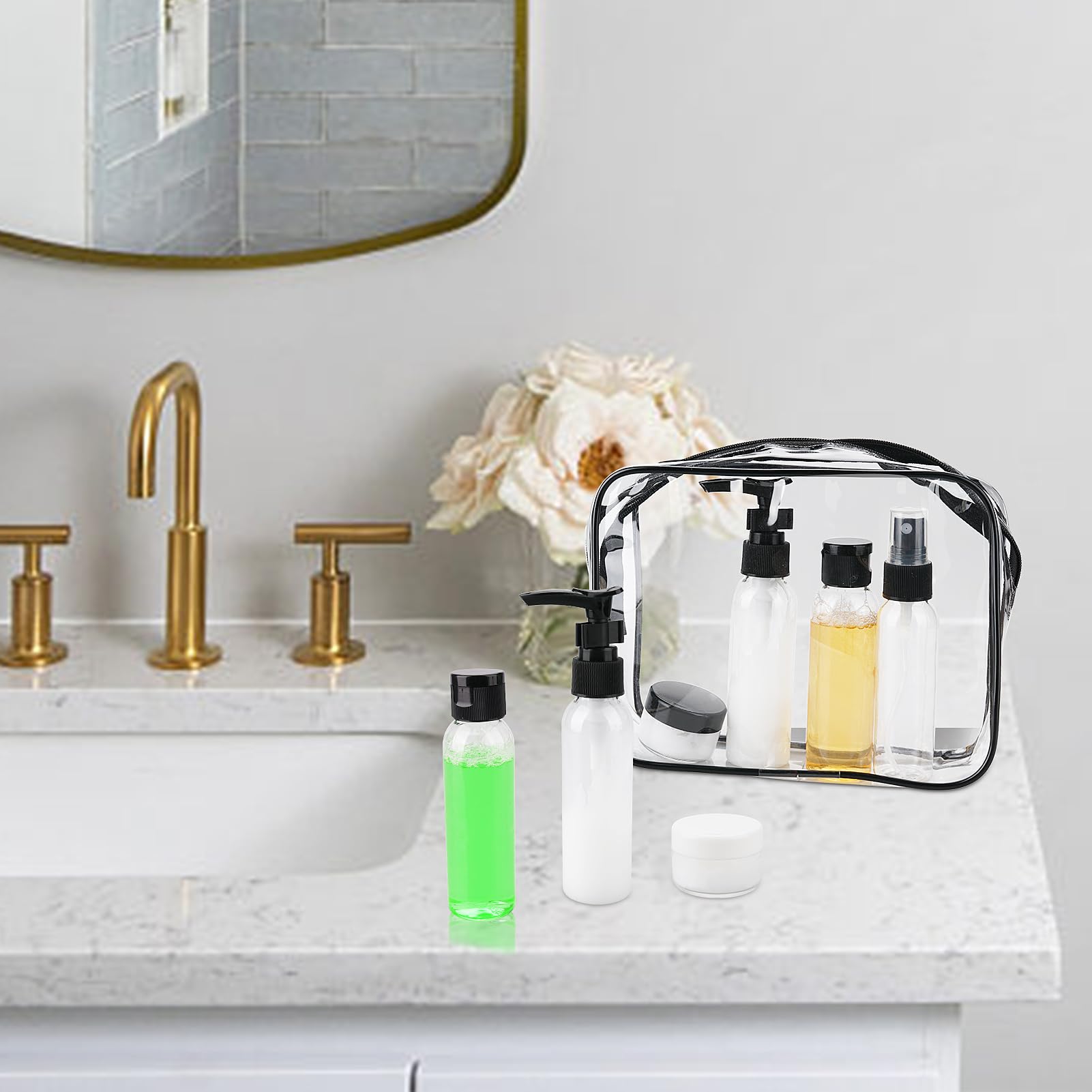 Cosywell clear PVC toiletry bag offers visibility and easy access.