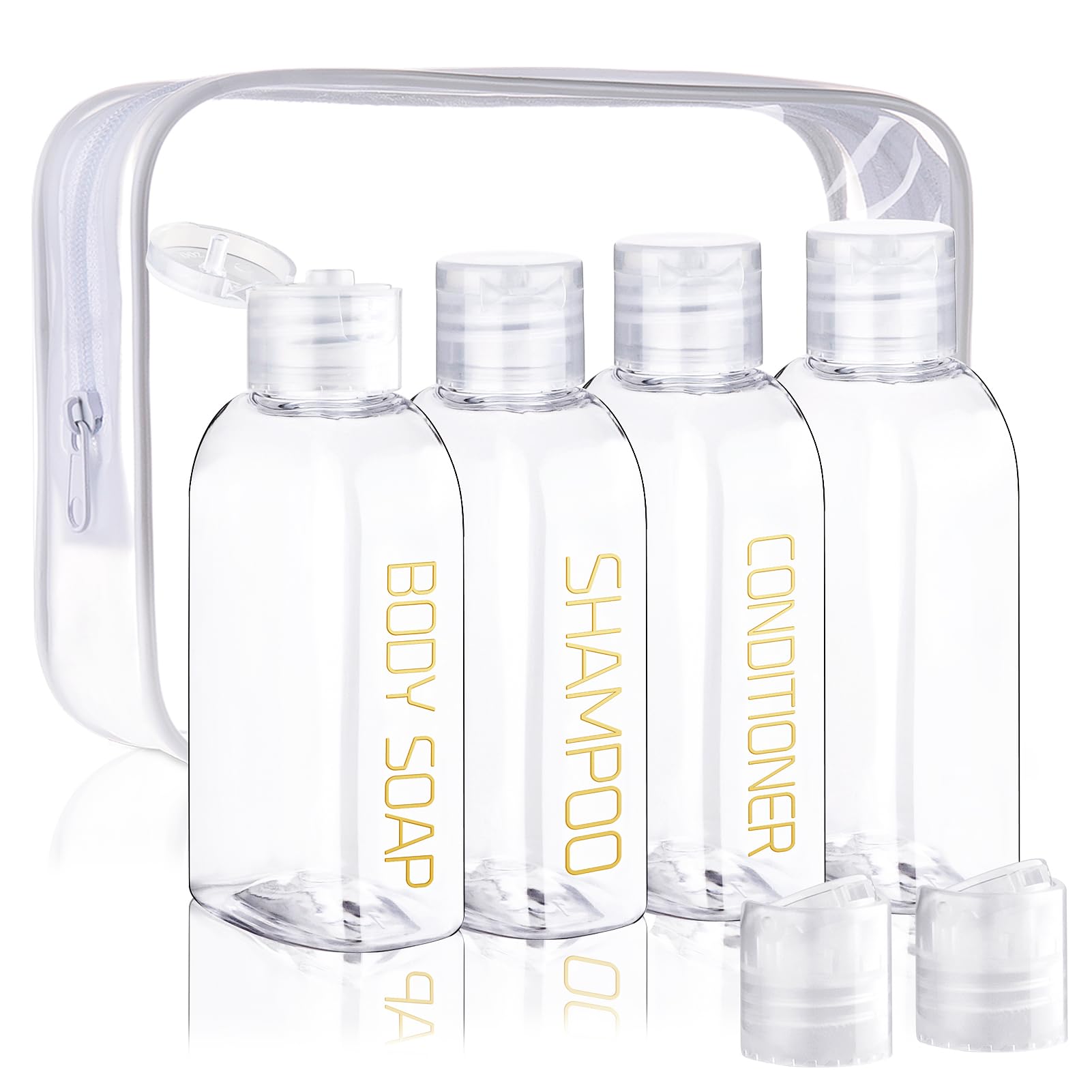Cosywell clear travel bag showcases bottles for quick security checks