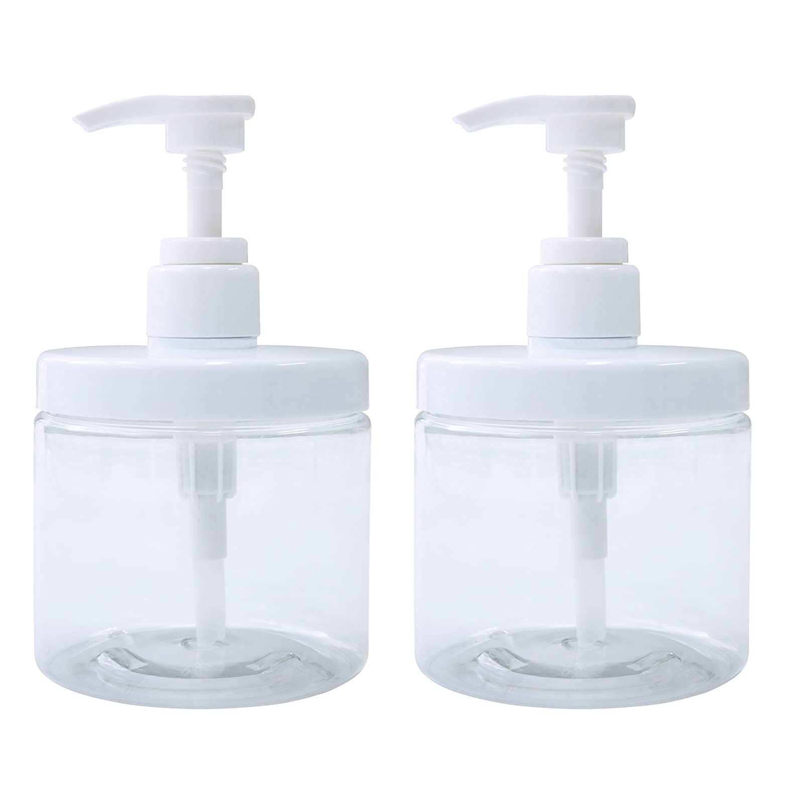 Cosywell pump bottle clear front view, easy grip and refillable for bathroom essentials.