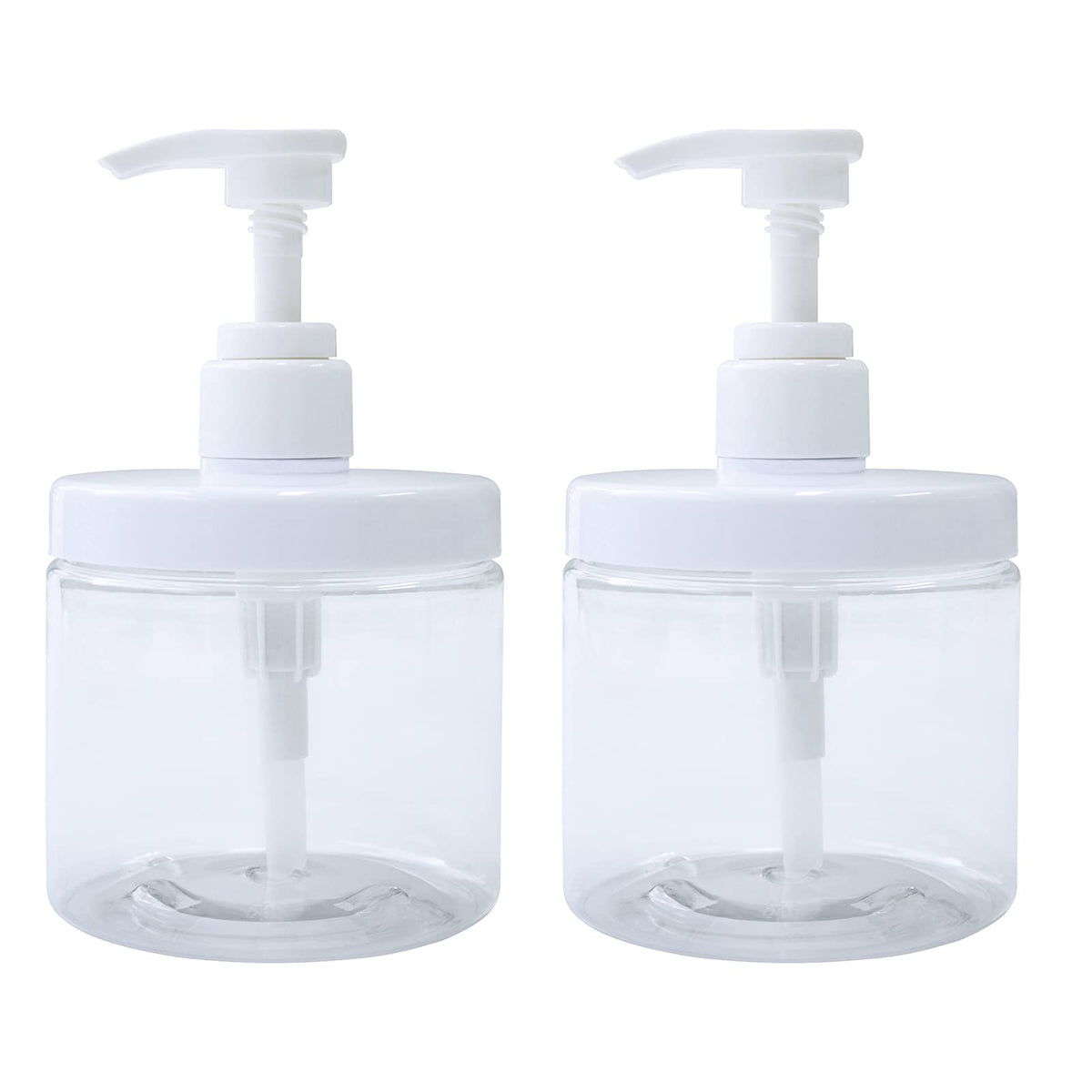 Cosywell pump bottle clear front view, easy grip and refillable for bathroom essentials.