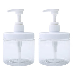 Cosywell pump bottle clear front view, easy grip and refillable for bathroom essentials.